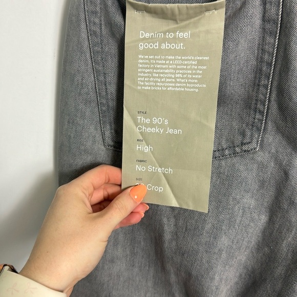 NWT Everlane The 90’ Cheeky Jeans in Acid Grey Size 30 Crop - Picture 7 of 12